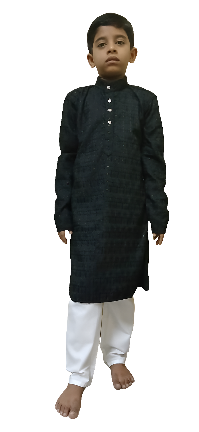 Black lucknowi kurta pyjamas set