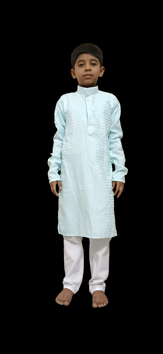 Light blue 🩵 rayon lucknowi kurta pyjama